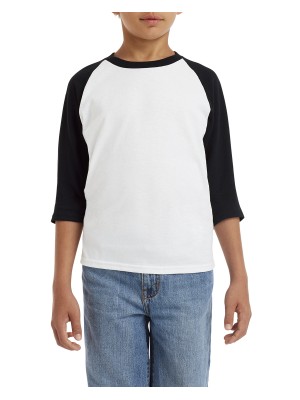 Gildan G570B Gildan Youth Heavy Cotton™ 5.3 oz. 3/4-Raglan Sleeve T-Shirt